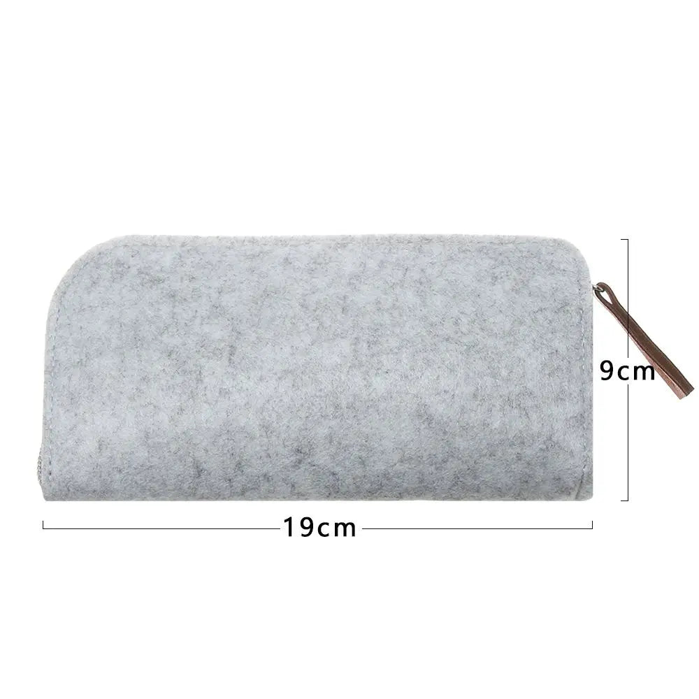 Wool Felt Zipper Glasses Case – Unisex Eyewear Pouch Glasses Case SWANS