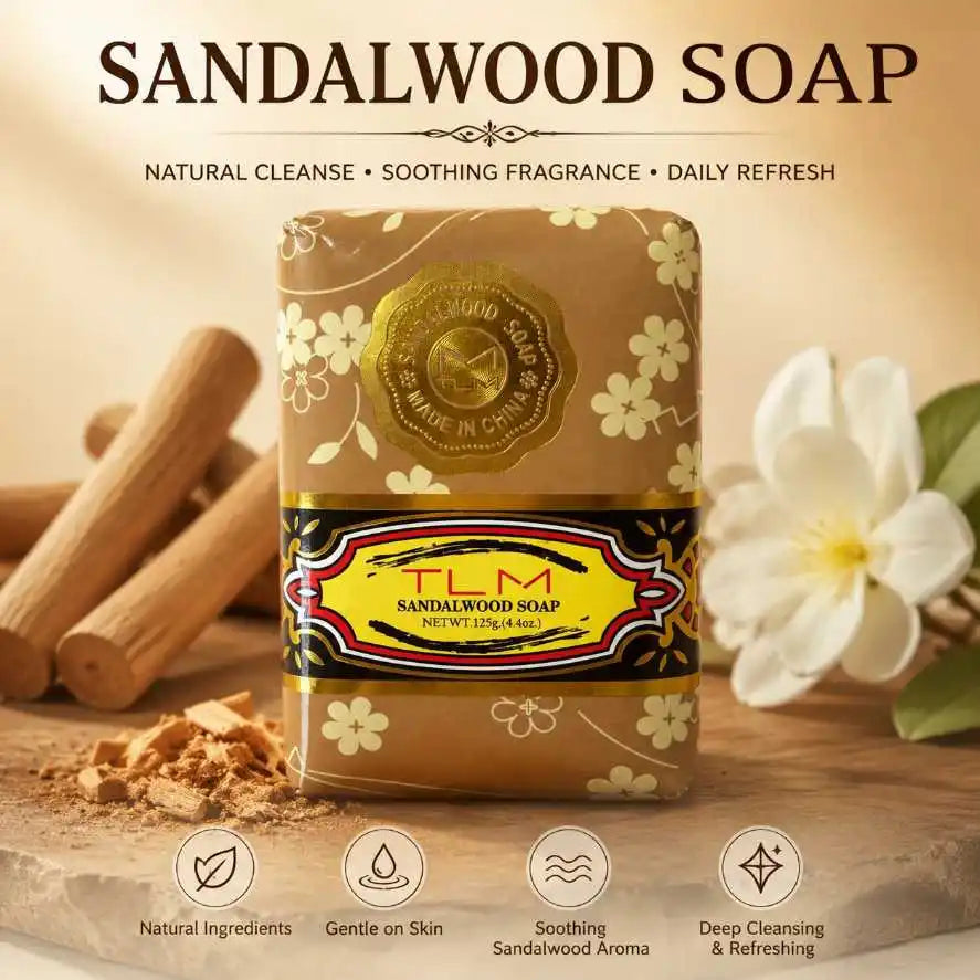 TLM Sandalwood Soap Bar 125g – Natural Deep Cleansing Body Soap Bar Soap SWANS 1pc United States