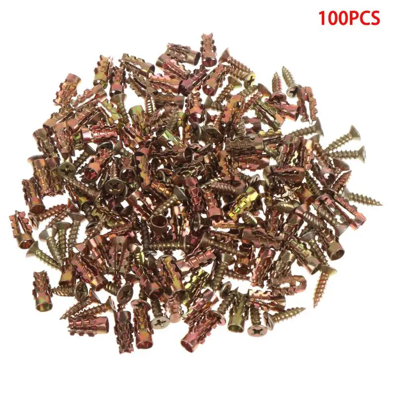 Metal Wall Anchors & Self-Tapping Screws Set 30/50/100 Pack Wall Anchor Screw Set SWANS A3 100Pcs