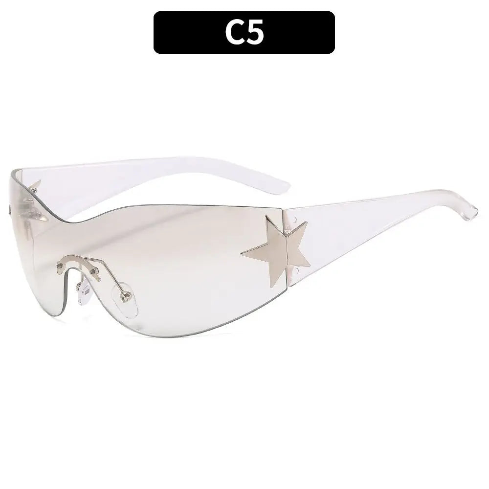Y2K Oversized Goggle Wrap Around Sunglasses – Unisex UV Goggle Sunglasses SWANS C5