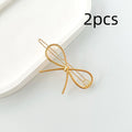 2-Pack Bow Hair Clips – Metal Alloy Butterfly Barrettes for Women Hair Clip Barrettes SWANS 2PCS gold