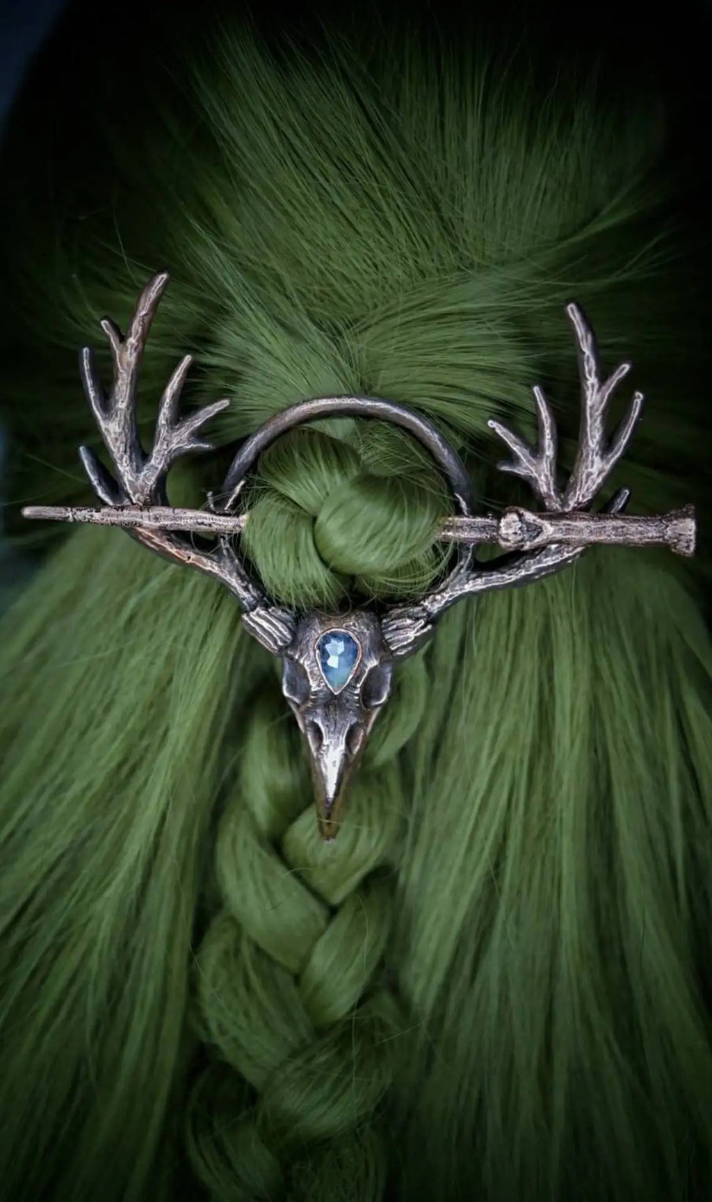 Gothic Skull Moonstone Hair Stick – Y2K Retro Hairpin Gothic Hair Accessory SWANS