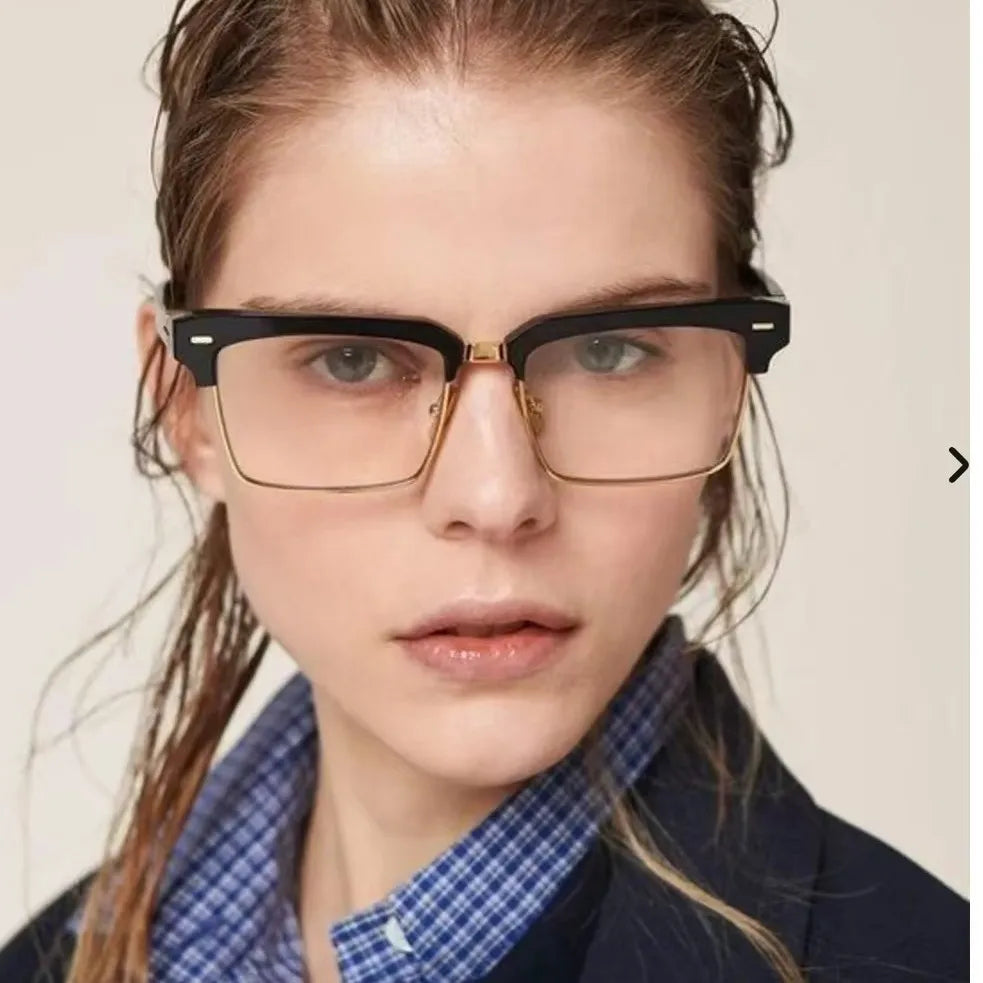 TOYEARN Square Punk Rivet Sunglasses UV400 Metal Frame Fashion Sunglasses SWANS