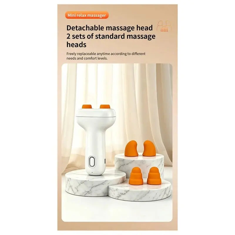 SWANS AA20 Mini Neck & Shoulder Massager | Dual Silicone Heads Handheld Massager SWANS