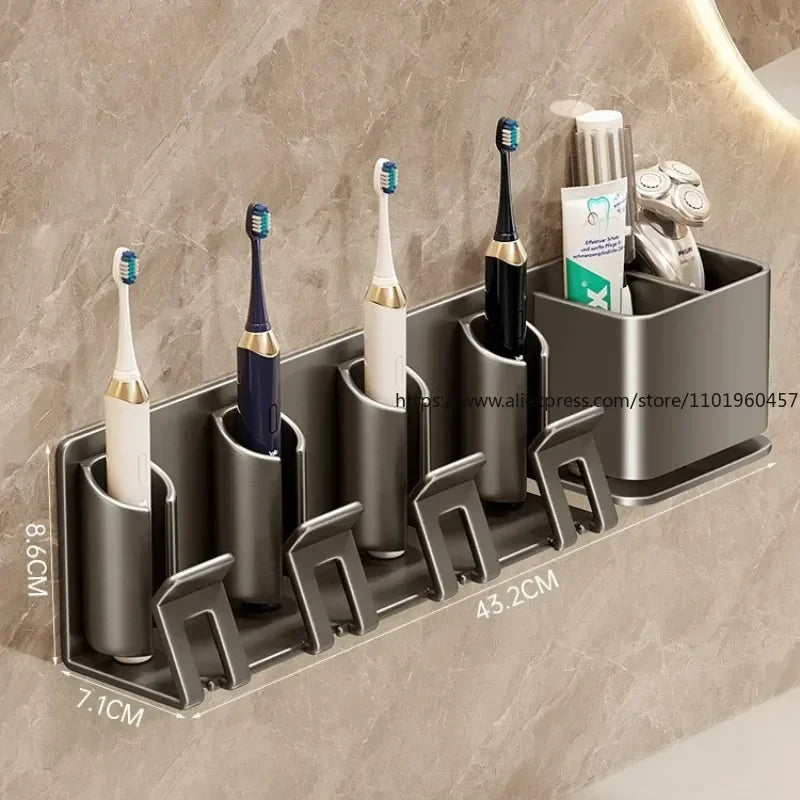 SWANS Wall-Mounted Toothbrush Holder & Cup Rack – No Drill Toothbrush Holder SWANS