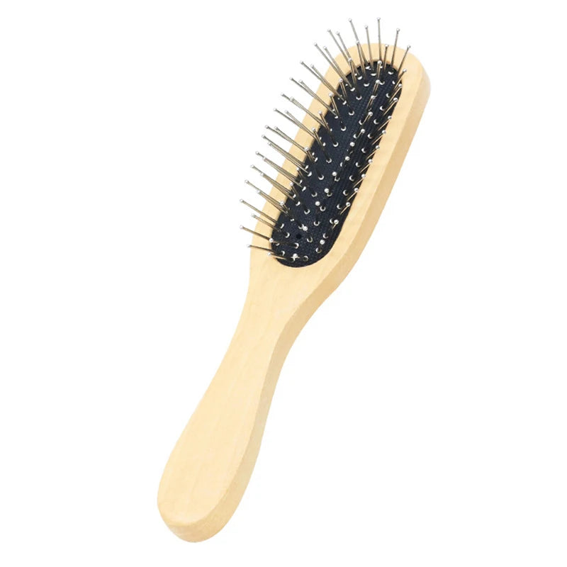 Natural Wood Air Cushion Hair Comb – Metal Scalp Detangler Hair Comb Brush SWANS