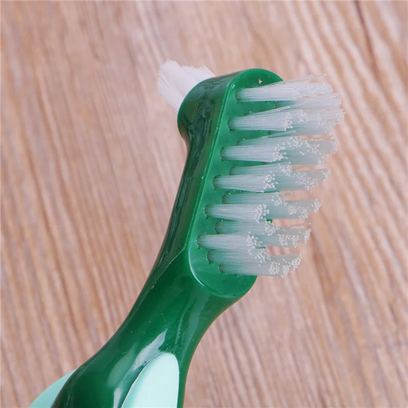 8-Pack Hard Denture Brushes – Double Sided, Multi-Layer Bristles Denture Cleaning Brush SWANS Green red