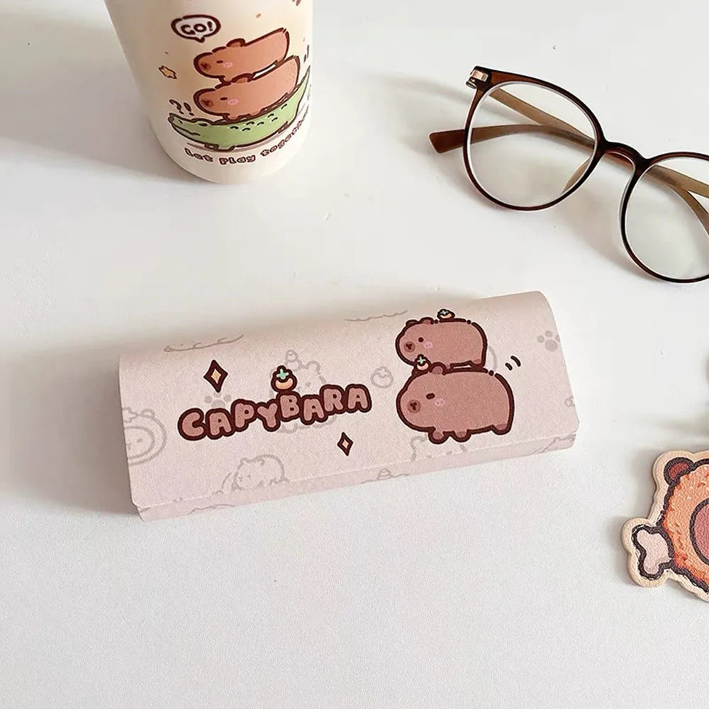 Capybara Eyeglasses Case – PU Leather Hard Shell Glasses Box Eyeglasses Case SWANS Style D