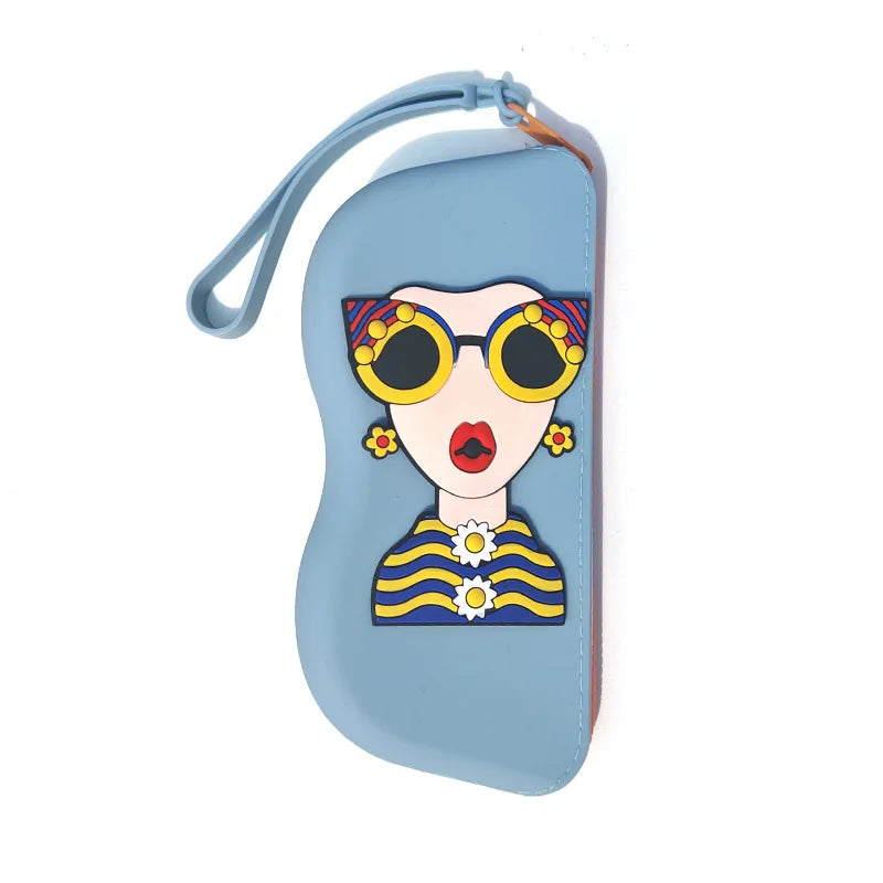 SWANS Silicone Glasses Case – Waterproof Portable Hanging Eyeglasses Case SWANS Blue