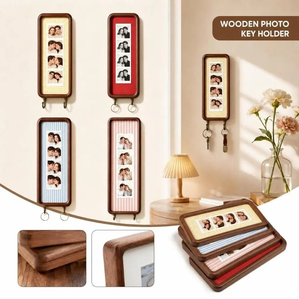 Vintage Wooden Photo Strip Frame – Mortise & Tenon with Hook Wooden Photo Frame SWANS