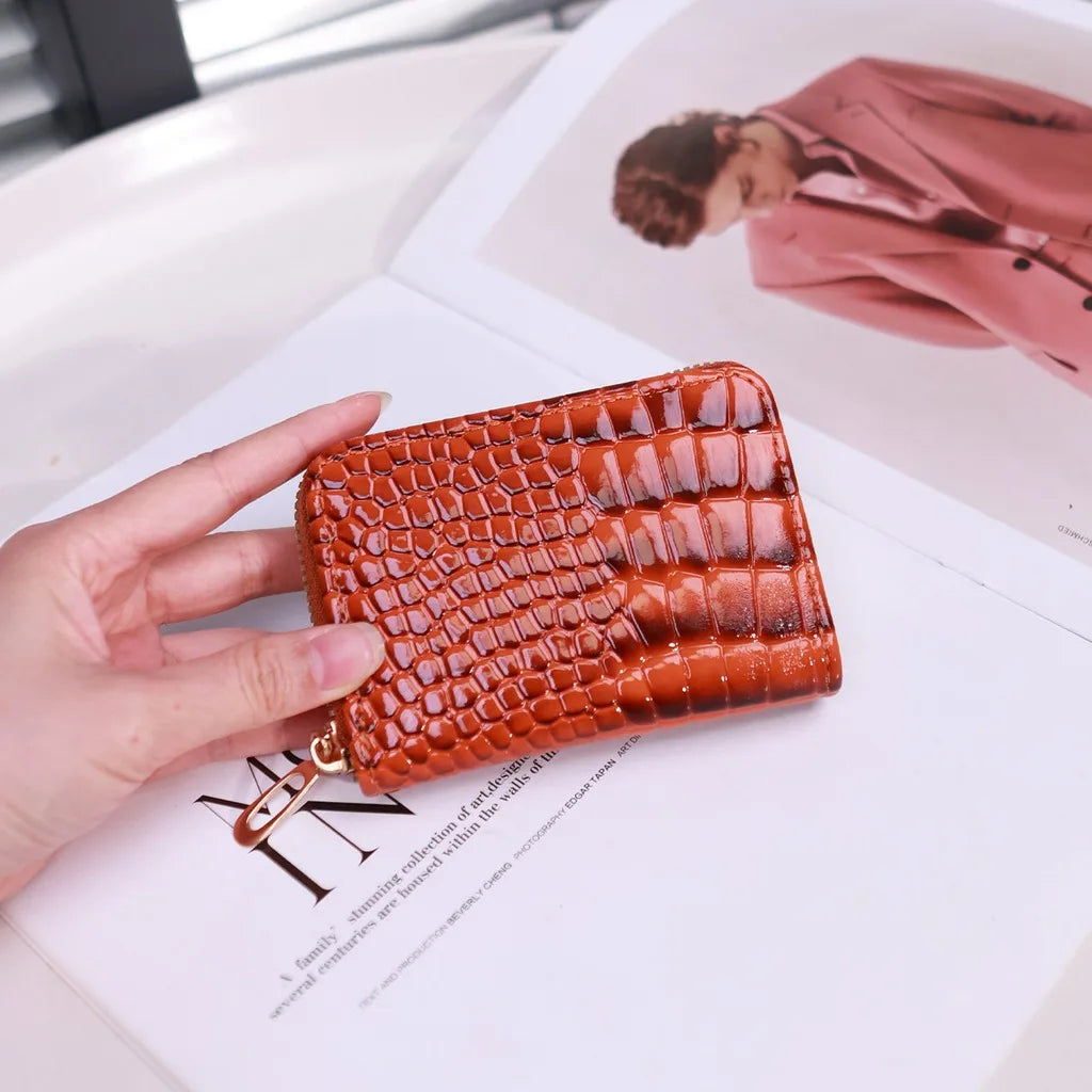 Zipper Accordion Coin Purse & Multi-Slot Card Holder – PU Accordion Coin Purse SWANS Light Brown