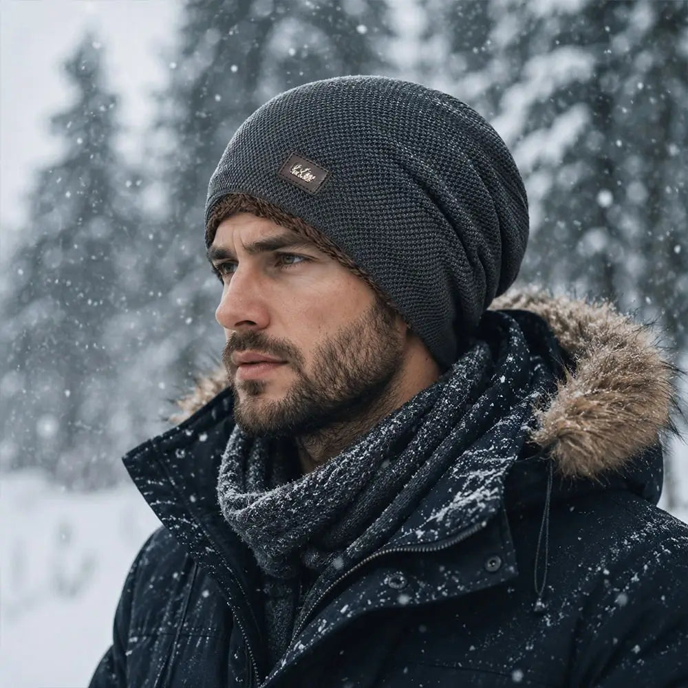 Fleece Lined Winter Beanie Hat – Unisex Warm Knitted Cap Winter Beanie Hat SWANS