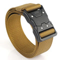 Men's Tactical Belt – Nylon Alloy Buckle Unisex Outdoor Tactical Belt SWANS Khaki color 125cm