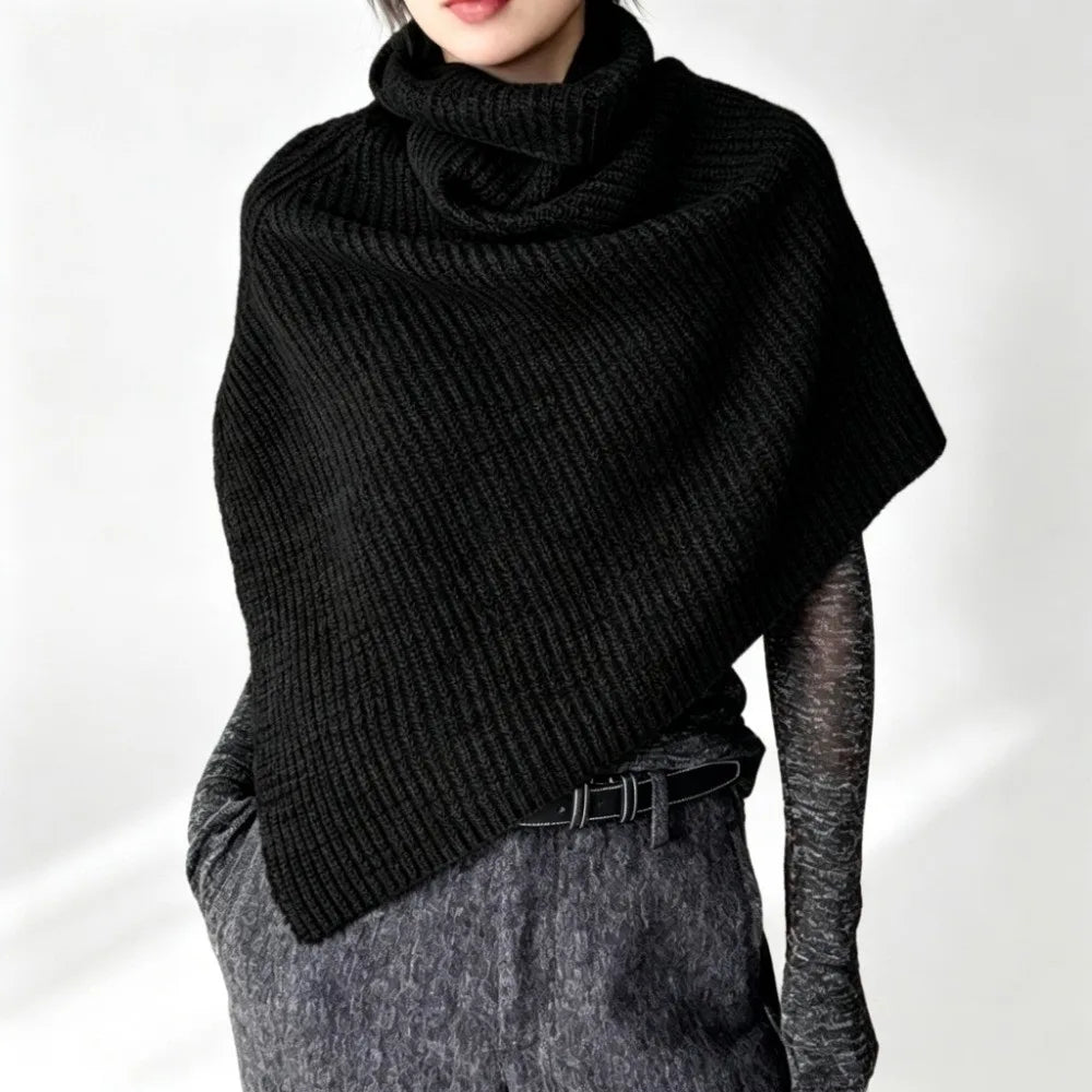 Knit High Collar Neck Gaiter Scarf & Poncho for Women Knit Neck Gaiter Poncho SWANS