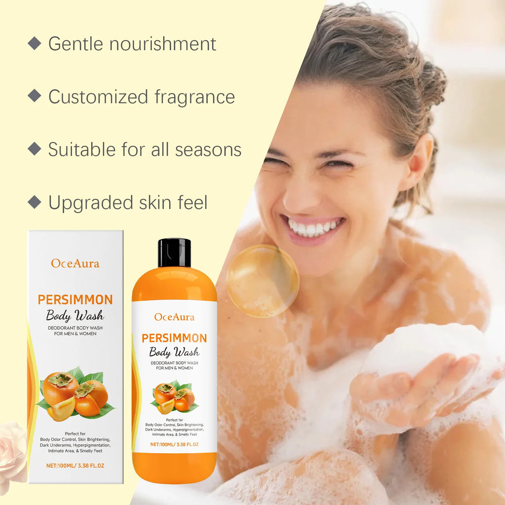 OceAura Persimmon Body Wash – Exfoliating Shower Gel 100ml Exfoliating Shower Gel SWANS