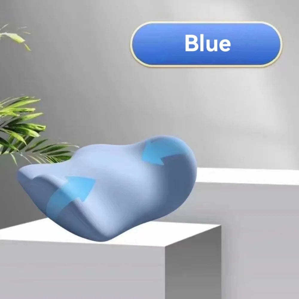 Memory Foam Lumbar Support Cushion – Ergonomic Back Pillow Lumbar Support Cushion SWANS Blue