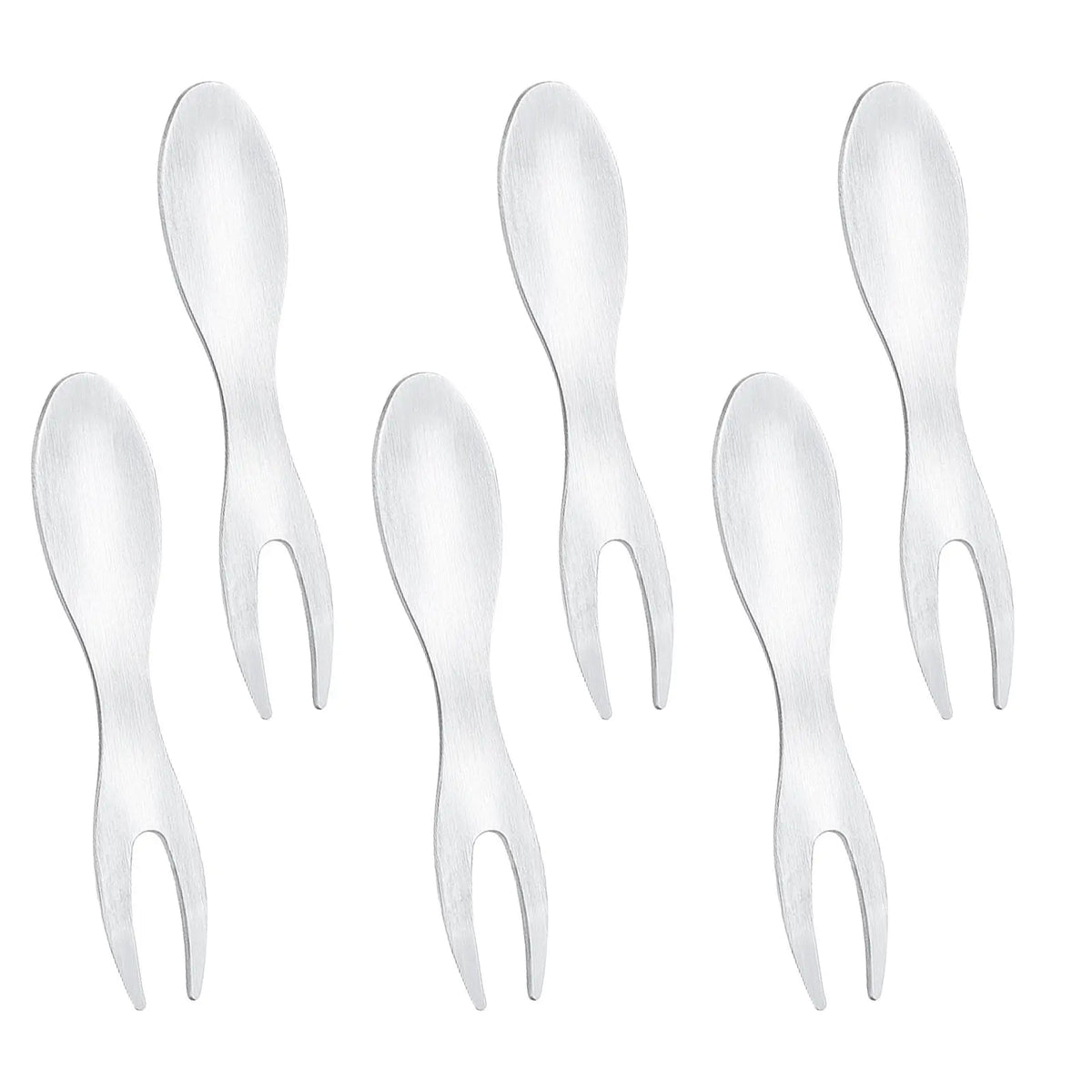 6-Pack Stainless Steel Mini Fruit & Dessert Forks Set Mini Dessert Forks SWANS