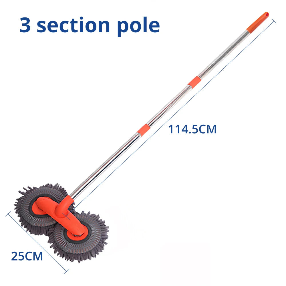 HVIERO Microfiber Car Wash Mop – Long Handle 360° Brush Car Wash Mop SWANS 3 section pole