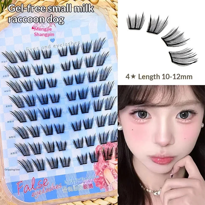 Self-Adhesive False Eyelashes – Fluffy Winged Fox 12–14mm