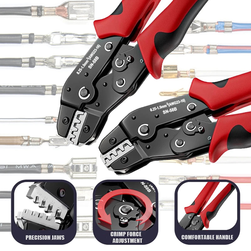 SN-58B Ratcheting Crimping Tool Set – JST Dupont MOLEX SATA Ratcheting Crimping Tool SWANS