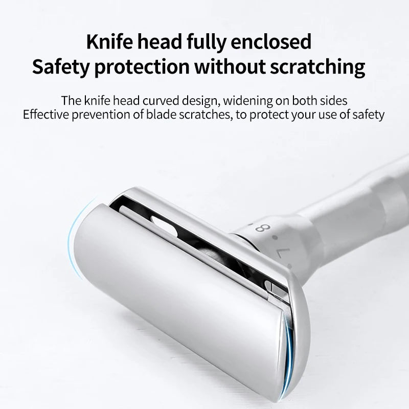 YUNCHI Men's Adjustable Safety Razor – 8-Speed Stainless Steel Adjustable Safety Razor SWANS