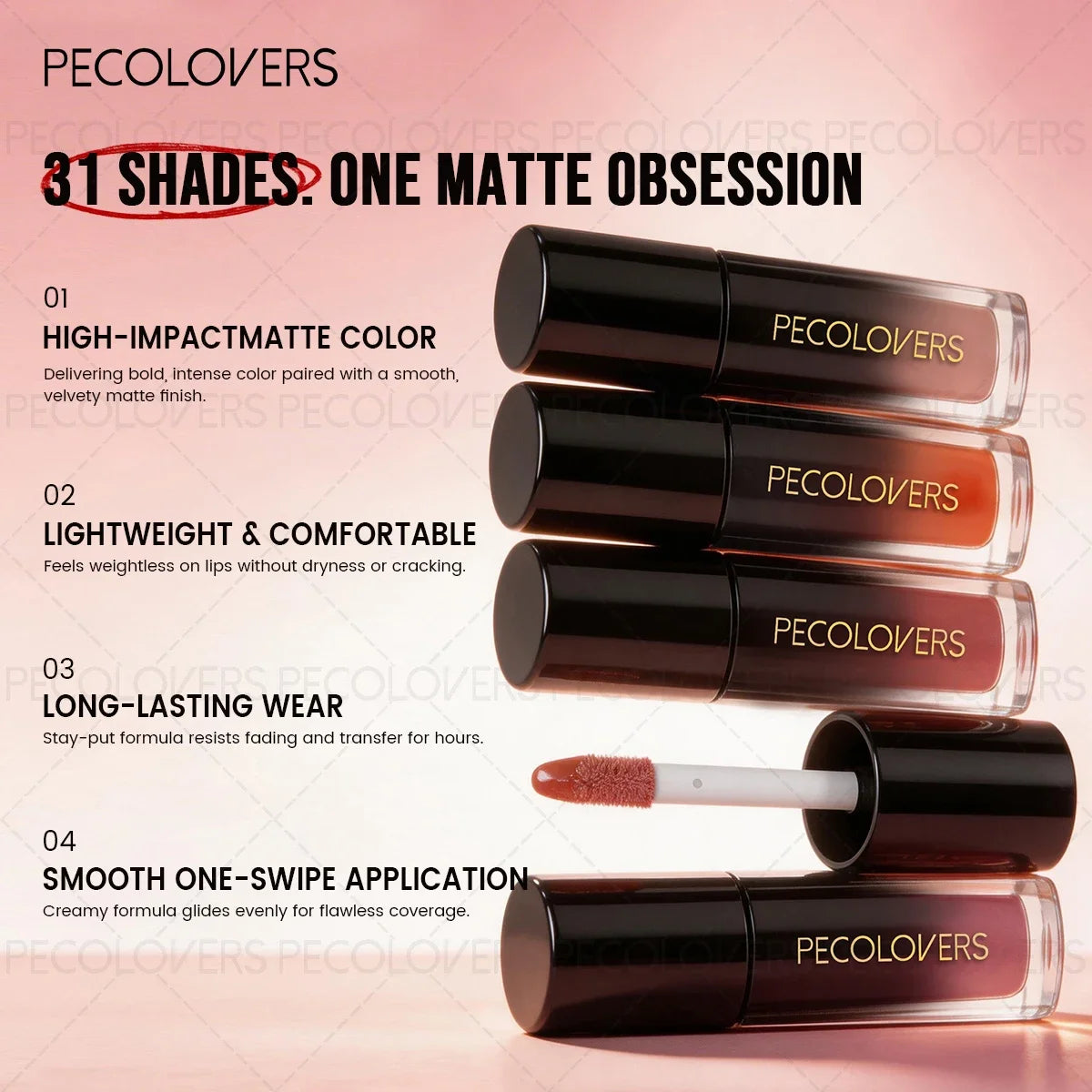 SWANS Waterproof Liquid Lipstick – Creamy & Long-Lasting Liquid Lipstick SWANS
