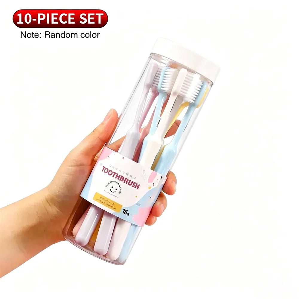 SWANS Soft Bristle Adult Toothbrushes 10 or 20 Pack Bucket Manual Toothbrush Set SWANS 10-piece set