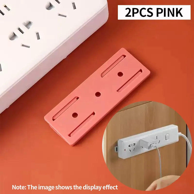 Self-Adhesive Power Strip Wall Mount Holder – No Drill Power Strip Wall Holder SWANS 2 PCS Pink
