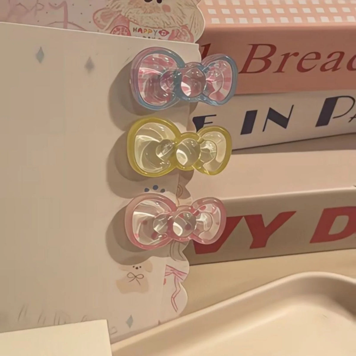 4-Pack Transparent Bow Hair Clips – Colorful Acrylic Barrettes Bow Hair Clips SWANS