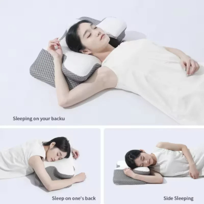 SWANS Memory Foam Contour Neck Pillow – 100% Cotton Cover Memory Foam Pillow SWANS