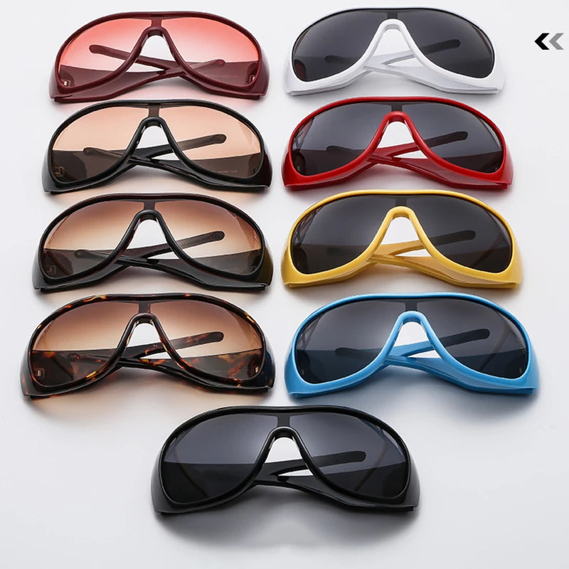 TOYEARN Y2K Big Frame Sunglasses UV400 Punk Vintage Style Fashion Sunglasses SWANS