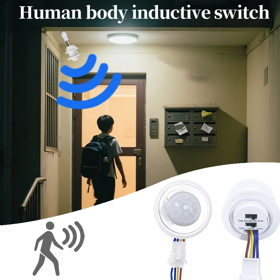 PIR Motion Sensor Switch AC85-265V Adjustable Timer Delay Motion Sensor Switch SWANS