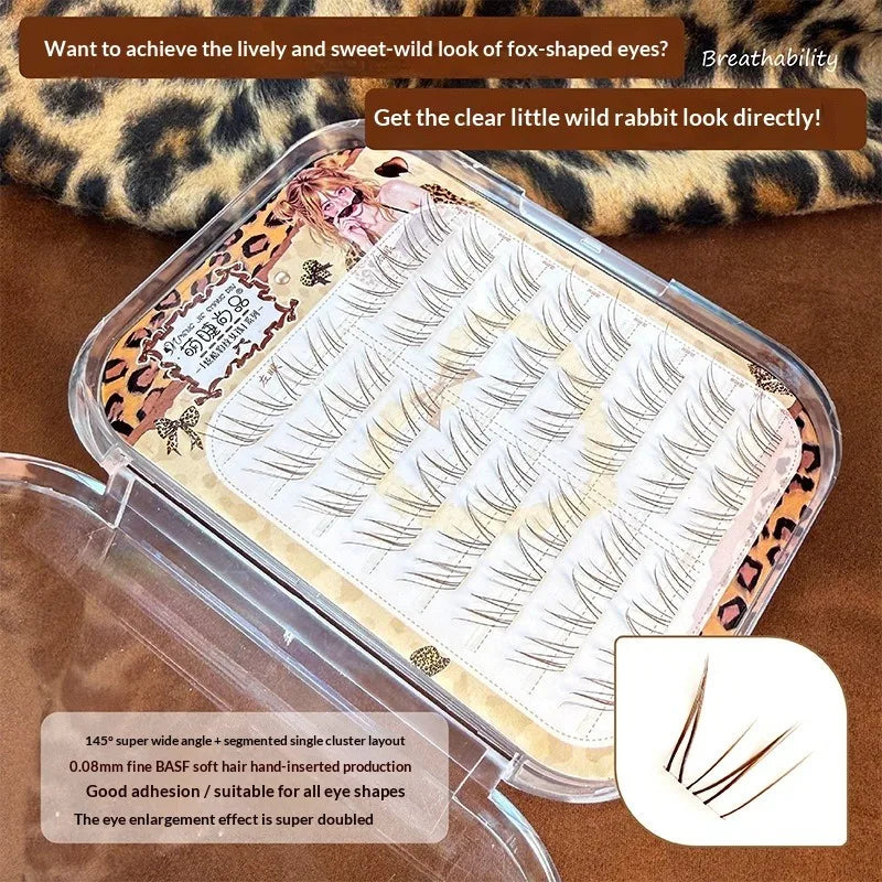 Self-Adhesive False Eyelashes Dark Brown Wispy Manga Look False Eyelashes SWANS