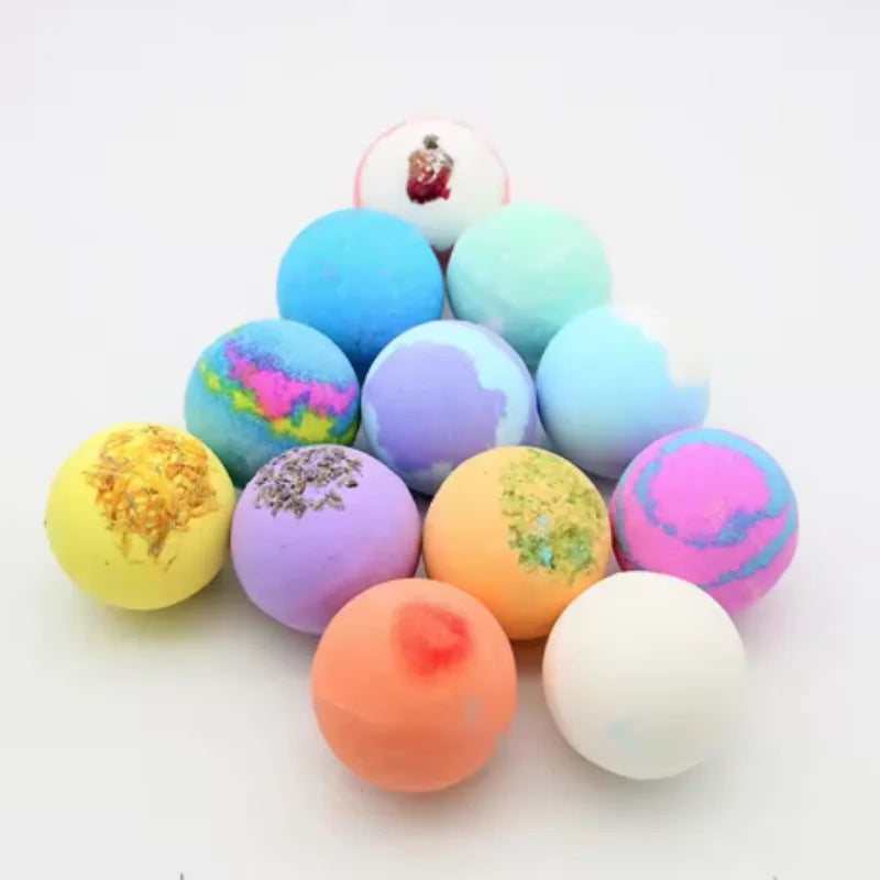 12-Pack Essential Oil Bath Bombs – Exfoliating & Moisturizing Bath Bombs Set SWANS