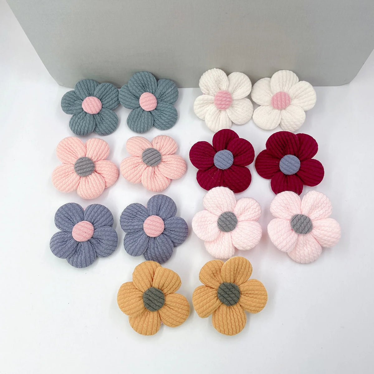 Kids Fabric Flower Hair Clips – Cute Girls Barrettes 7/14 Pcs Kids Hair Clips SWANS