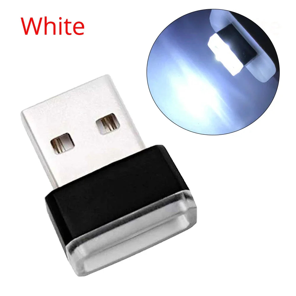 HVIERO USB LED Car Atmosphere Light – Neon Plug & Play 5V Car Atmosphere Light SWANS White