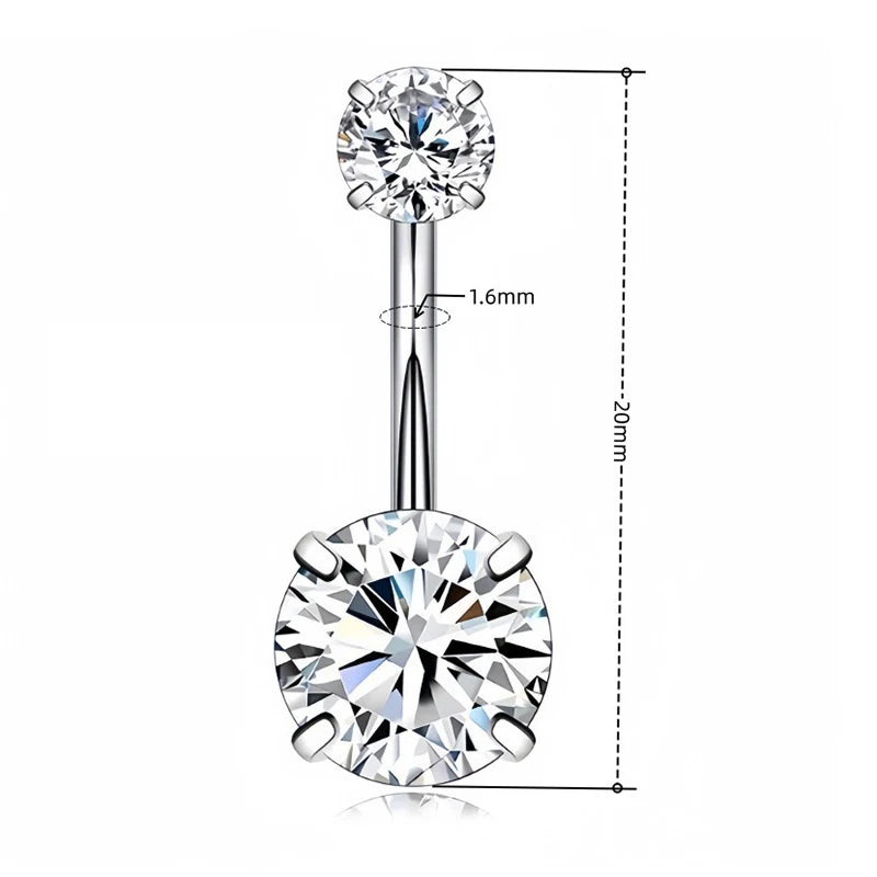 Stainless Steel Heart Belly Button Ring | Navel Piercing Jewelry Belly Button Ring SWANS A2