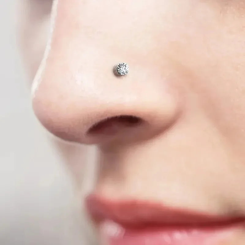 Magnetic Nose & Ear Studs Stainless Steel 3mm No-Pierce 2/8Pcs Magnetic Body Jewelry SWANS