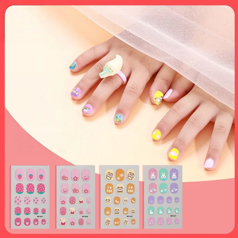 Kids Princess Nail Stickers – Cute Cartoon Animal Nail Decals Kids Nail Stickers SWANS