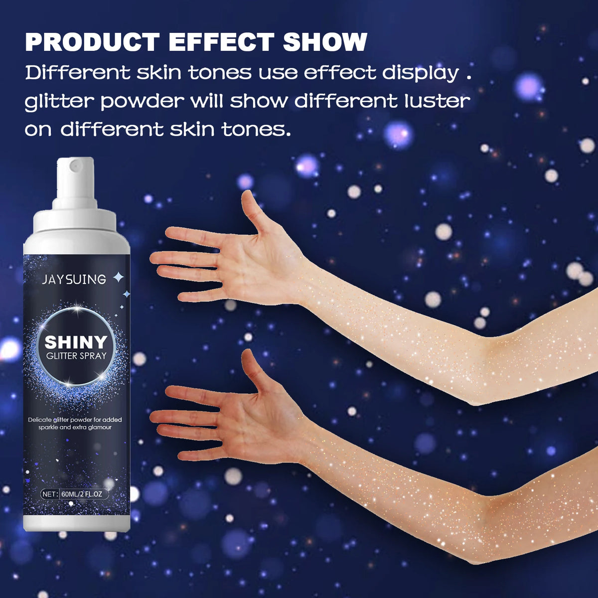 Holographic Glitter Spray for Face, Body & Hair – 60ml Body Glitter Spray SWANS