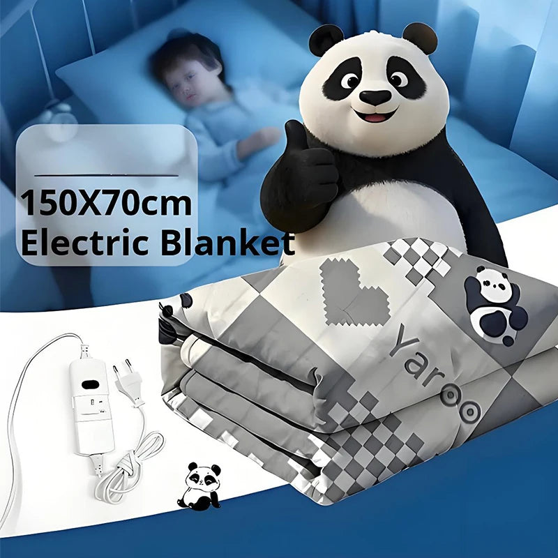 YTYIN Electric Heated Blanket 220V Auto Thermostat Mattress Pad Electric Heated Blanket SWANS 150X70cm panda eu 220V-240V EU Plug