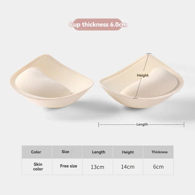 Sponge Push Up Bra Pad Inserts – Breathable Swimsuit Lining Bra Pad Inserts SWANS One Size Beige 6cm