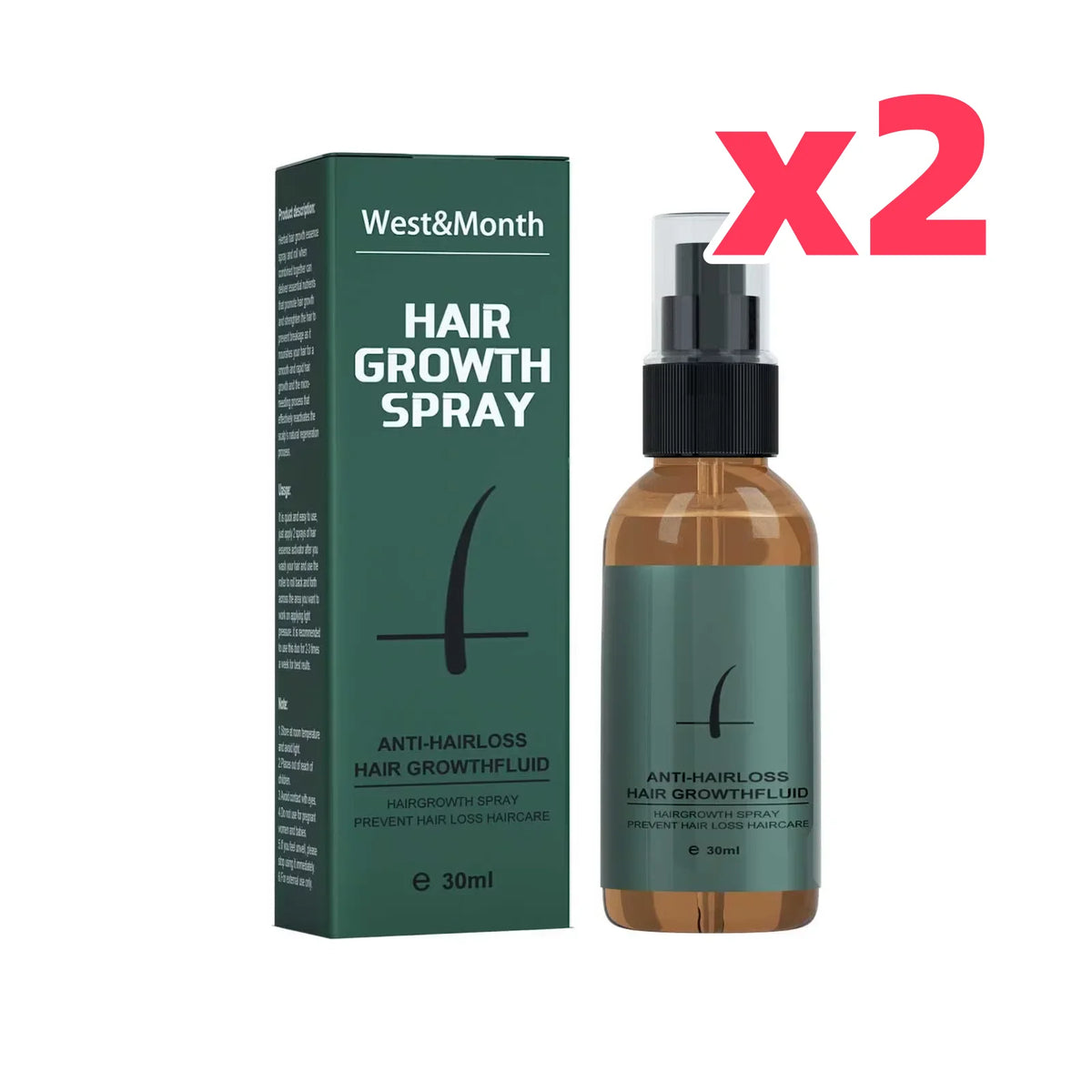 West Month Beard Growth Kit – Roller & Essence Oil Spray 30ml Beard Growth Kit SWANS 60ml