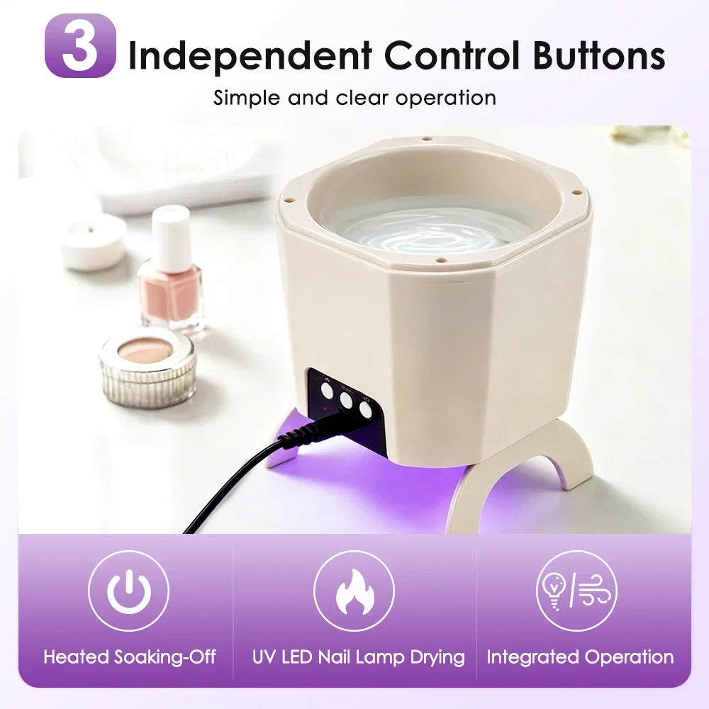 2-in-1 Heated Nail Polish Remover Bowl & UV LED Nail Dryer Nail Remover & Dryer SWANS