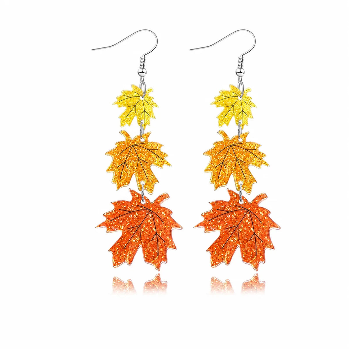 Thanksgiving Dangle Earrings – Pumpkin Turkey Maple Leaf Fashion Dangle Earrings SWANS B