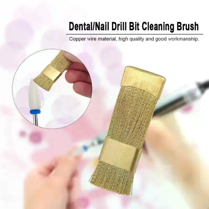 Nail Drill Bit Cleaning Brush – Copper Wire Manicure Tool Nail Care Tool SWANS