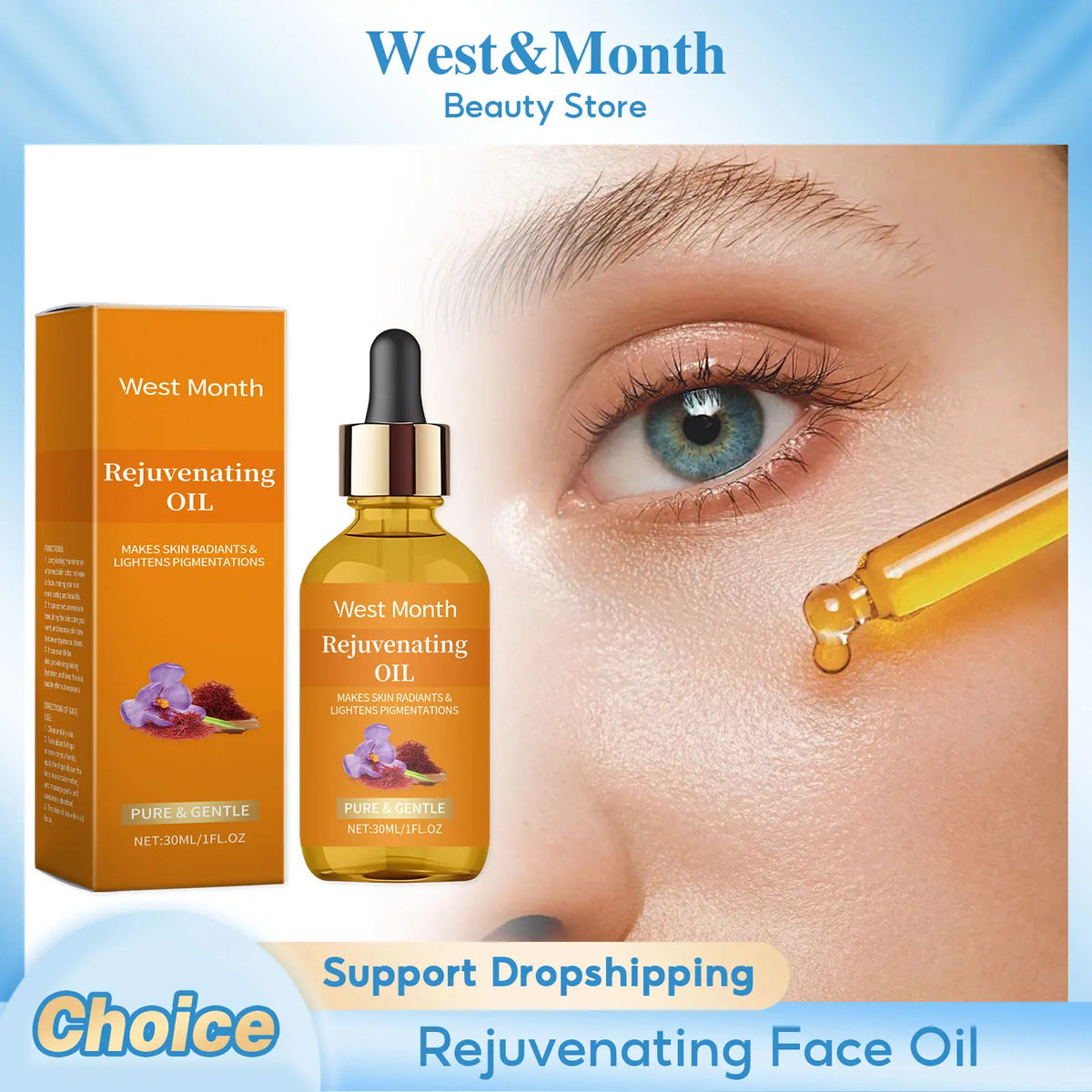 West Month Saffron Face Serum – Firming & Moisturizing Oil Face Serum Oil SWANS