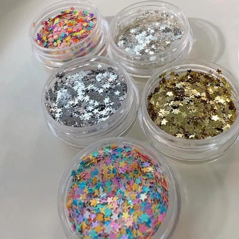 YOVIP Star Nail Glitter – 5-Color Resin Flakes for Nail Art Nail Art Glitter SWANS