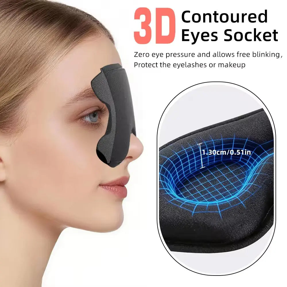 SWANS 3D Blackout Sleep Eye Mask – Breathable Adjustable Travel Sleep Eye Mask SWANS