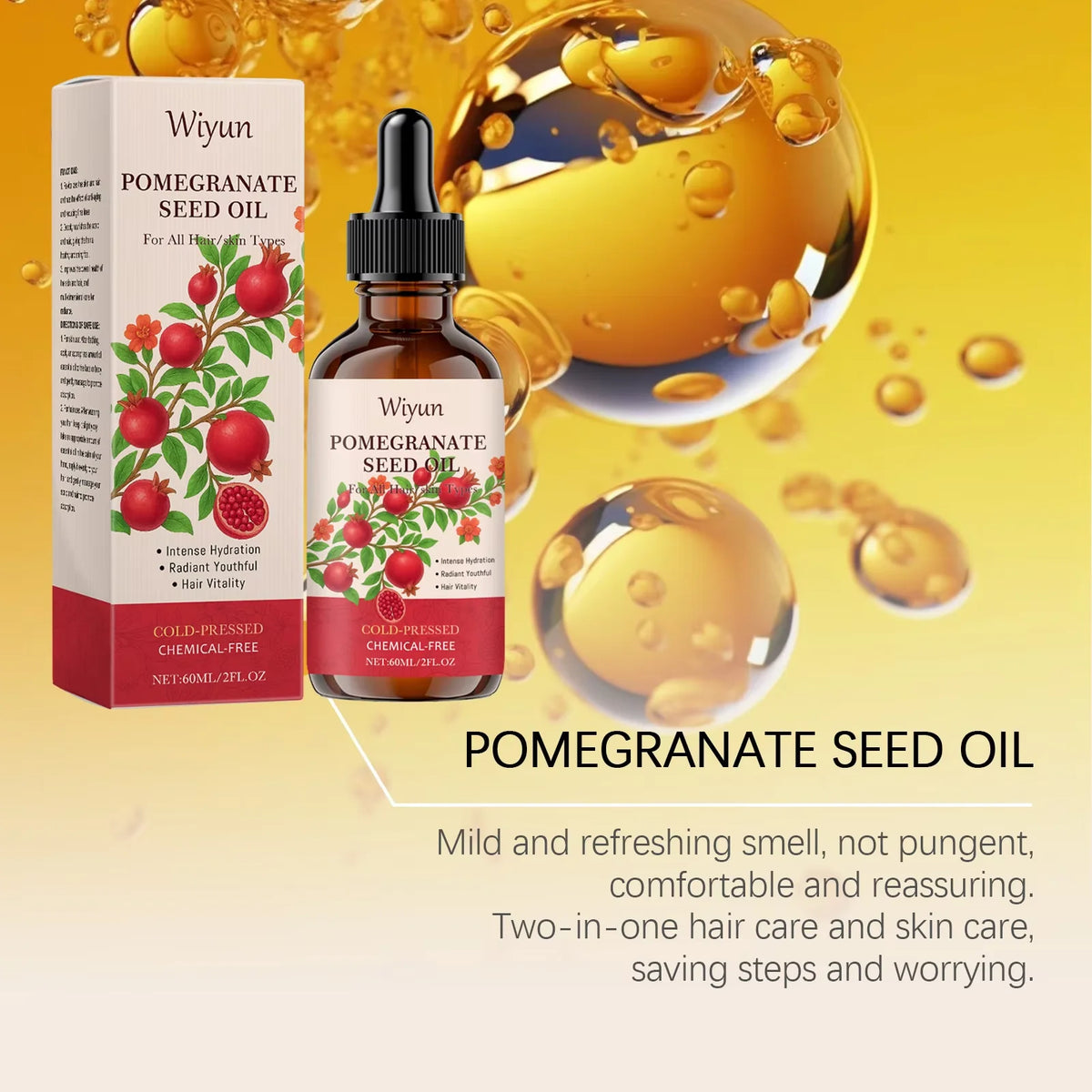 WIYUN Pomegranate Seed Oil – Hydrating Skin & Hair Oil 60ml Skin & Hair Oil SWANS